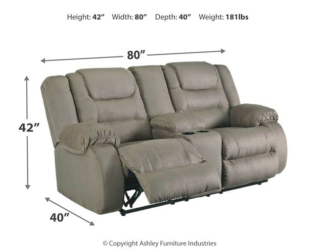 McCade Reclining Loveseat with Console - Affordable Home Luxury