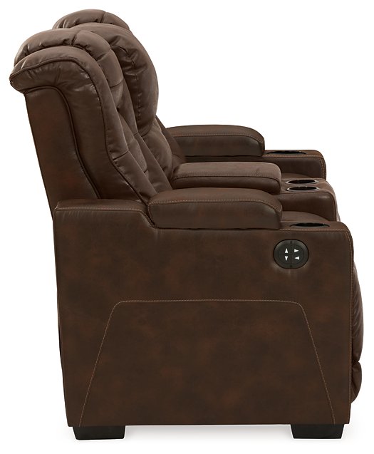 Owner's Box Power Reclining Loveseat with Console - Affordable Home Luxury