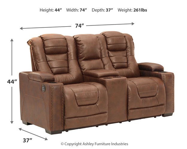 Owner's Box Power Reclining Loveseat with Console - Affordable Home Luxury