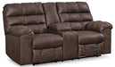 Derwin Reclining Loveseat with Console - Affordable Home Luxury