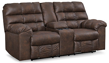 Derwin Reclining Loveseat with Console - Affordable Home Luxury