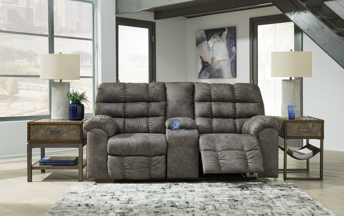 Derwin Reclining Loveseat with Console - Affordable Home Luxury