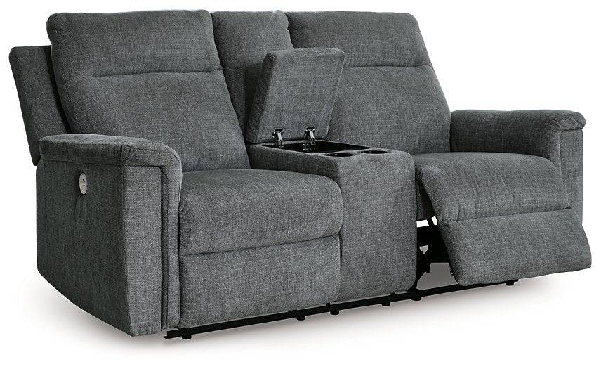 Barnsana Power Reclining Loveseat with Console - Affordable Home Luxury