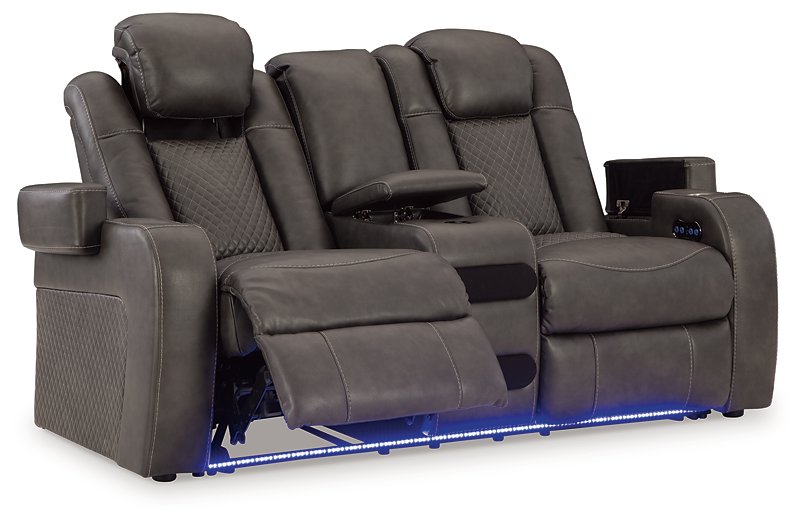 Fyne-Dyme Power Reclining Loveseat with Console - Affordable Home Luxury