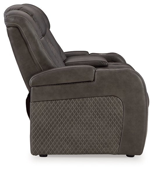 Fyne-Dyme Power Reclining Loveseat with Console - Affordable Home Luxury