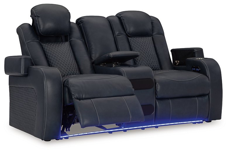 Fyne-Dyme Power Reclining Loveseat with Console - Affordable Home Luxury