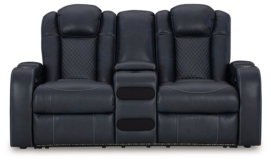 Fyne-Dyme Power Reclining Loveseat with Console - Affordable Home Luxury