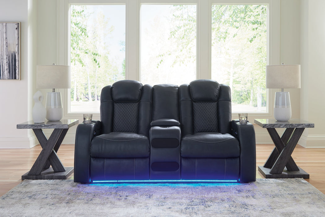 Fyne-Dyme Power Reclining Loveseat with Console - Affordable Home Luxury