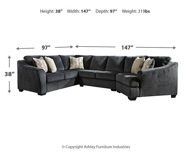 Eltmann Sectional with Cuddler - Affordable Home Luxury