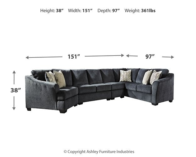 Eltmann Sectional with Cuddler - Affordable Home Luxury