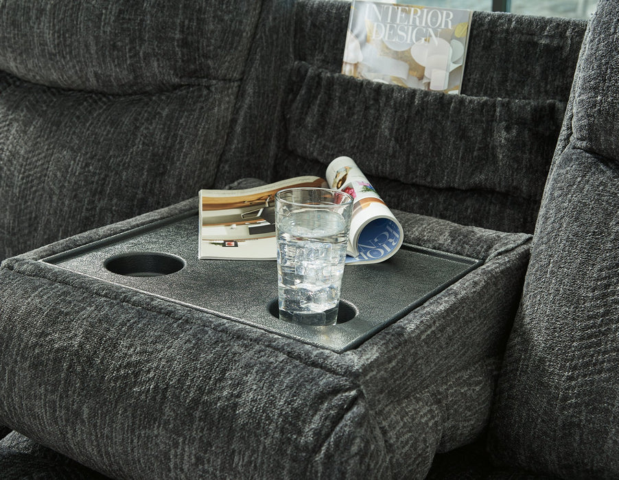 Martinglenn Power Reclining Sofa with Drop Down Table - Affordable Home Luxury