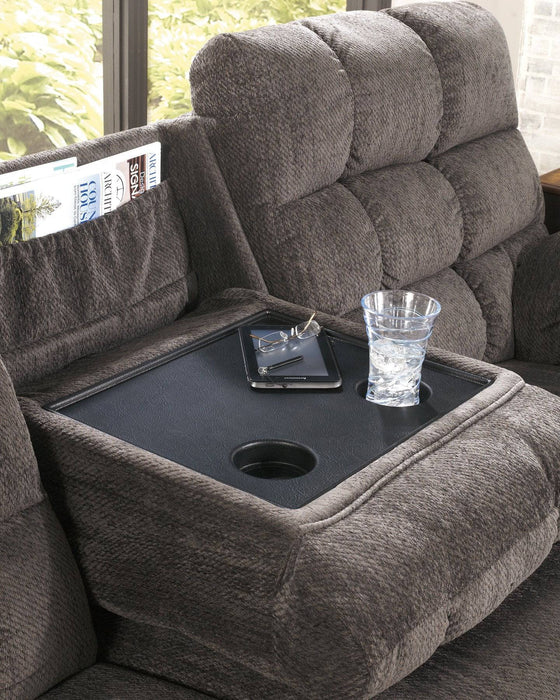 Acieona Reclining Sofa with Drop Down Table - Affordable Home Luxury