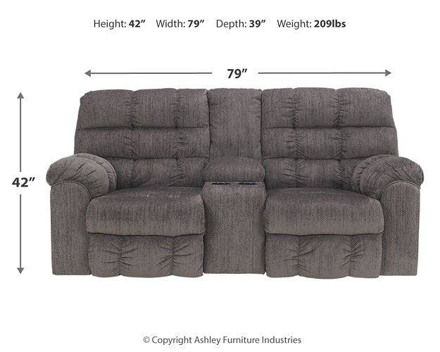 Acieona Reclining Loveseat with Console - Affordable Home Luxury