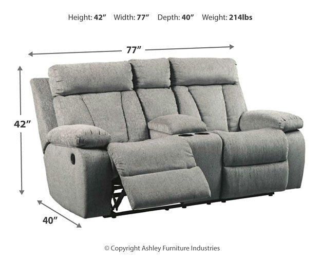 Mitchiner Reclining Loveseat with Console - Affordable Home Luxury