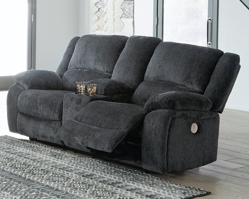 Draycoll Power Reclining Loveseat with Console - Affordable Home Luxury