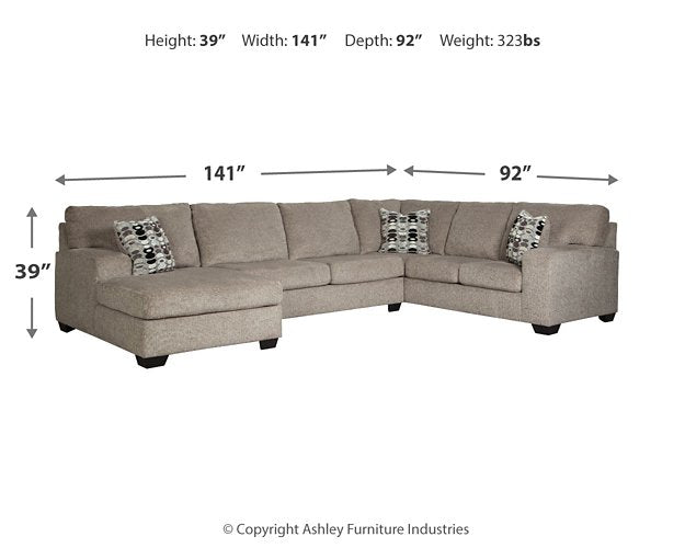 Ballinasloe 3-Piece Sectional with Chaise - Affordable Home Luxury