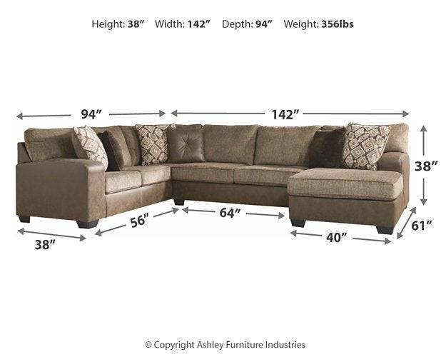 Abalone 3-Piece Sectional with Chaise - Affordable Home Luxury