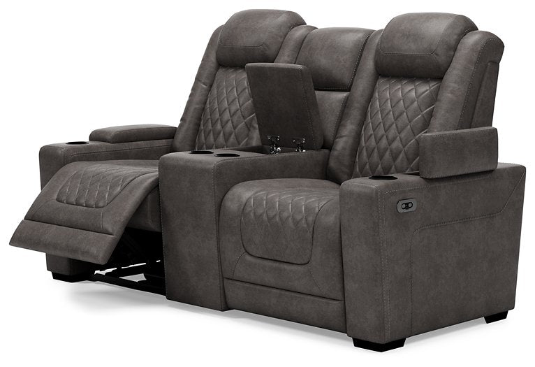 HyllMont Power Reclining Loveseat with Console - Affordable Home Luxury