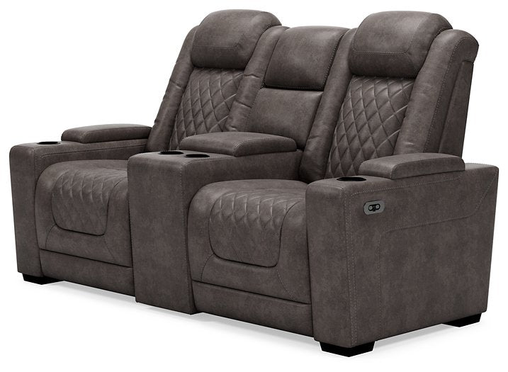 HyllMont Power Reclining Loveseat with Console - Affordable Home Luxury