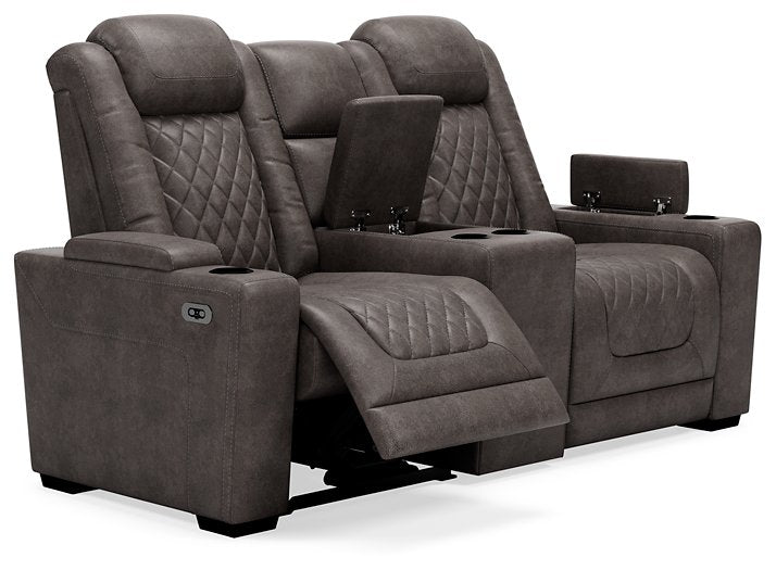 HyllMont Power Reclining Loveseat with Console - Affordable Home Luxury