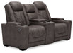 HyllMont Power Reclining Loveseat with Console - Affordable Home Luxury