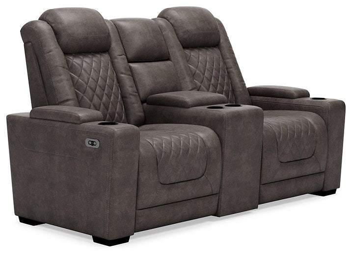 HyllMont Power Reclining Loveseat with Console - Affordable Home Luxury