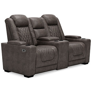 HyllMont Power Reclining Loveseat with Console - Affordable Home Luxury