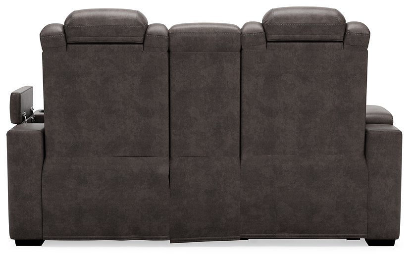 HyllMont Power Reclining Loveseat with Console - Affordable Home Luxury