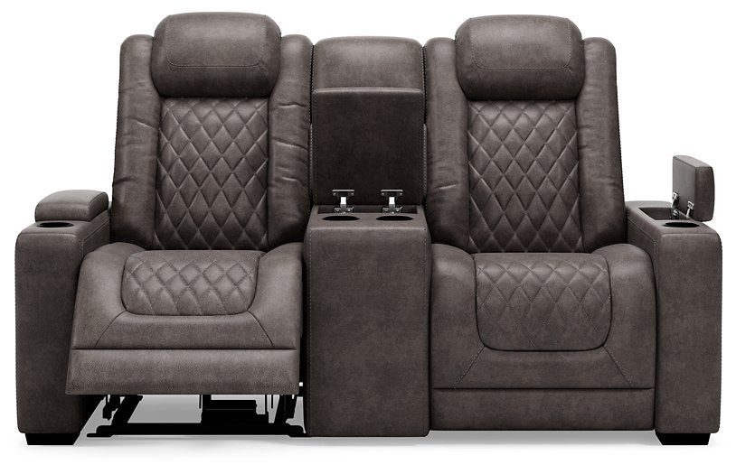 HyllMont Power Reclining Loveseat with Console - Affordable Home Luxury