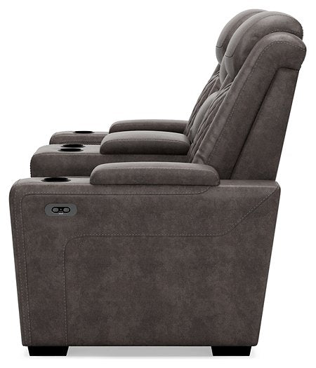 HyllMont Power Reclining Loveseat with Console - Affordable Home Luxury