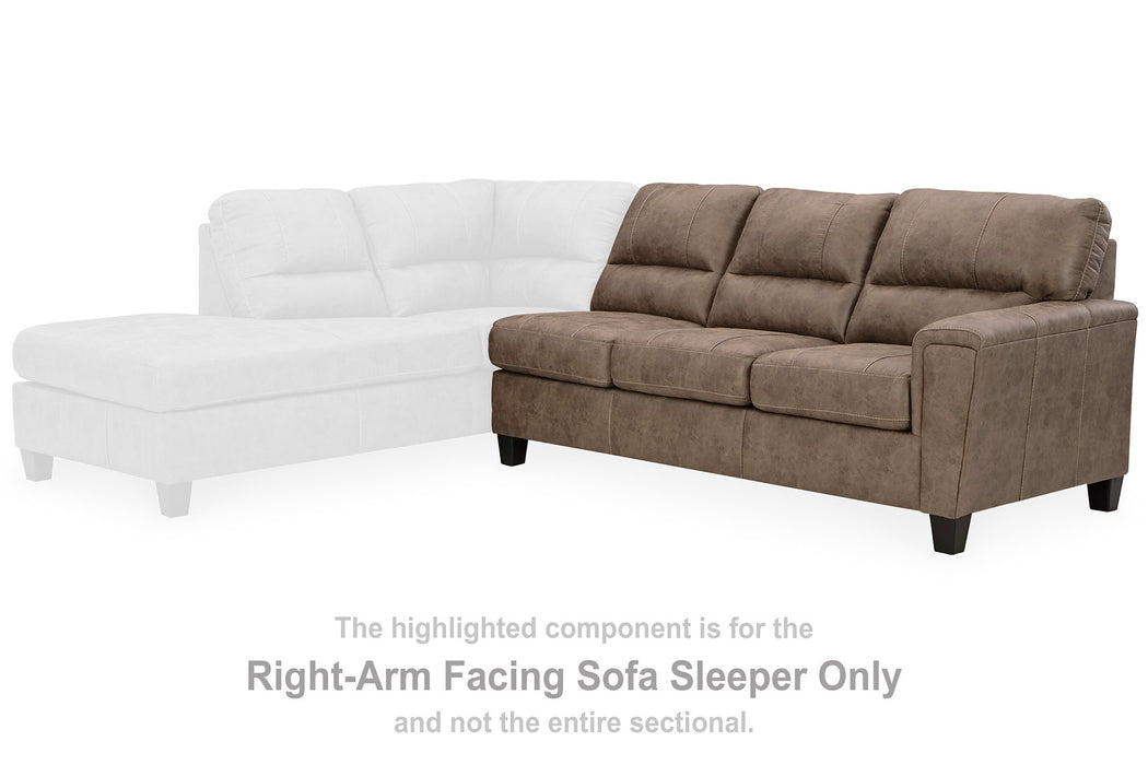 Navi 2-Piece Sectional Sofa Sleeper Chaise - Affordable Home Luxury