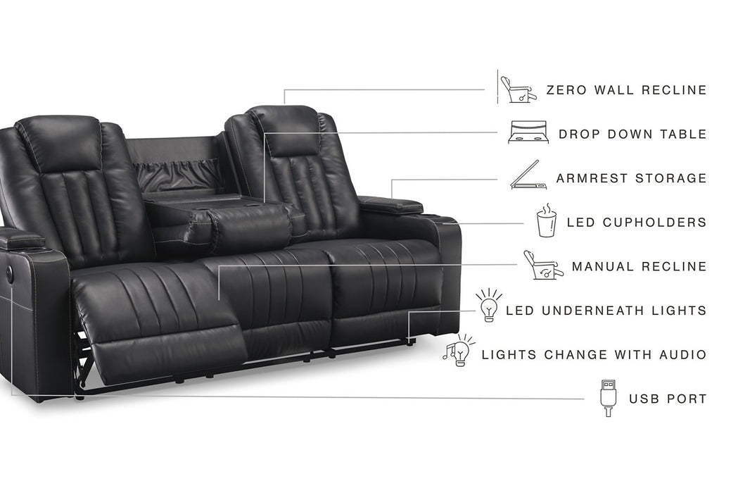 Center Point Reclining Sofa with Drop Down Table - Affordable Home Luxury