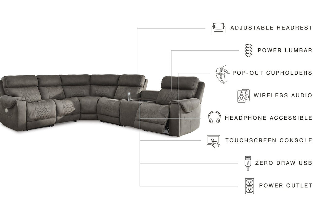 Hoopster 6-Piece Power Reclining Sectional - Affordable Home Luxury