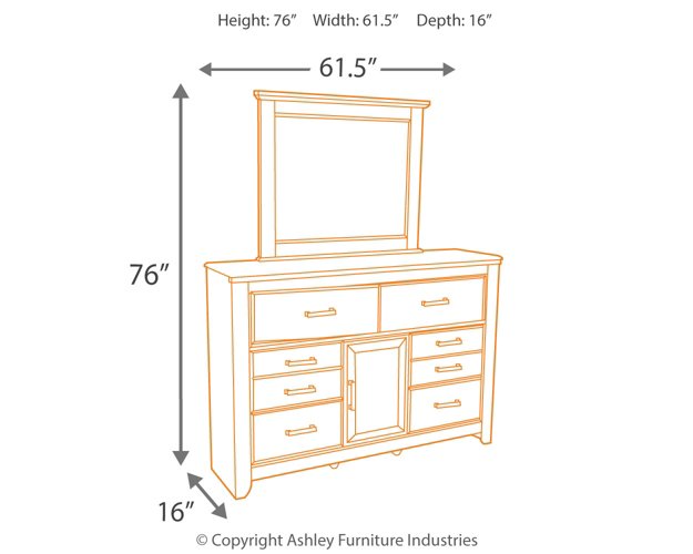 Juararo Dresser and Mirror - Affordable Home Luxury