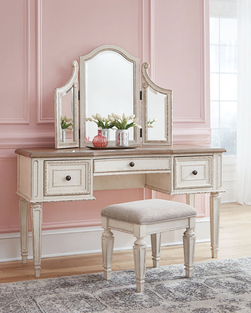 Realyn Vanity and Mirror with Stool - Affordable Home Luxury