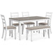 Stonehollow Dining Table and Chairs with Bench (Set of 6) - Affordable Home Luxury