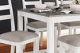 Stonehollow Dining Table and Chairs with Bench (Set of 6) - Affordable Home Luxury