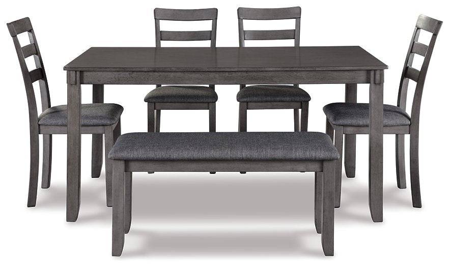 Bridson Dining Table and Chairs with Bench (Set of 6) - Affordable Home Luxury