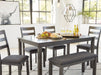 Bridson Dining Table and Chairs with Bench (Set of 6) - Affordable Home Luxury