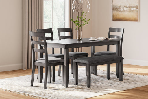 Bridson Dining Table and Chairs with Bench (Set of 6) - Affordable Home Luxury