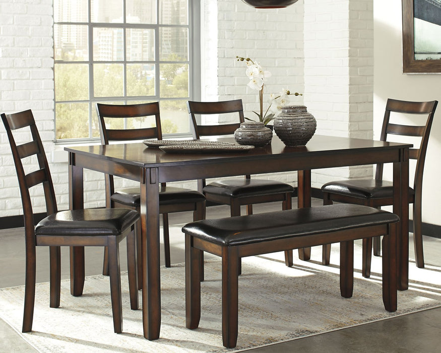 Coviar Dining Table and Chairs with Bench (Set of 6) - Affordable Home Luxury