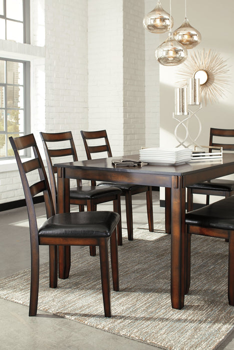 Coviar Dining Table and Chairs with Bench (Set of 6) - Affordable Home Luxury