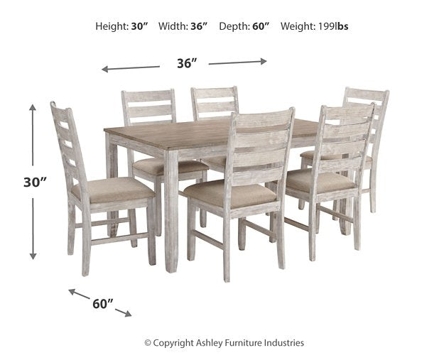 Skempton Dining Table and Chairs (Set of 7) - Affordable Home Luxury