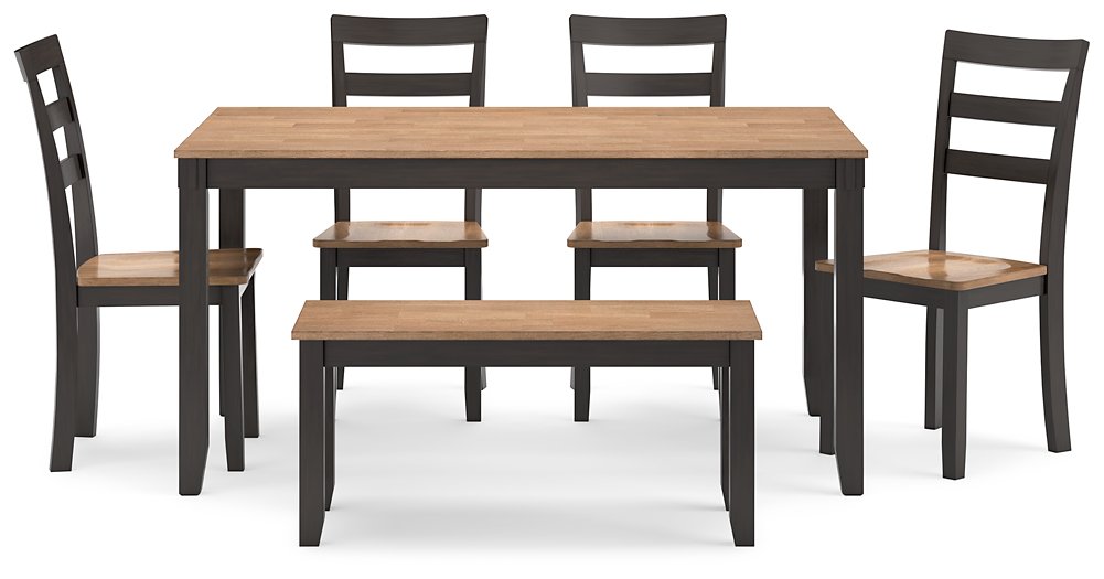 Gesthaven Dining Table with 4 Chairs and Bench (Set of 6) - Affordable Home Luxury