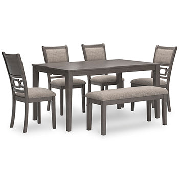 Wrenning Dining Table and 4 Chairs and Bench (Set of 6) - Affordable Home Luxury