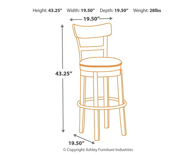 Pinnadel Bar Height Bar Stool - Affordable Home Luxury