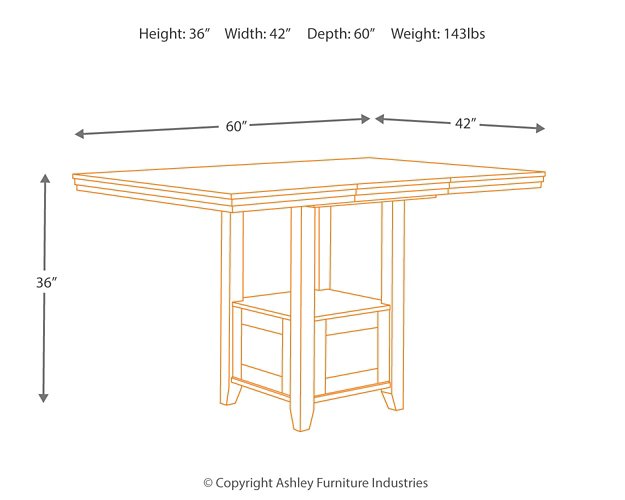 Ralene Counter Height Dining Extension Table - Affordable Home Luxury