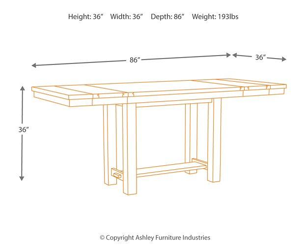 Moriville Counter Height Dining Extension Table - Affordable Home Luxury