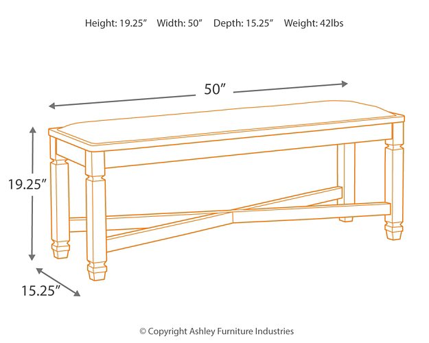 Tyler Creek Dining Bench - Affordable Home Luxury