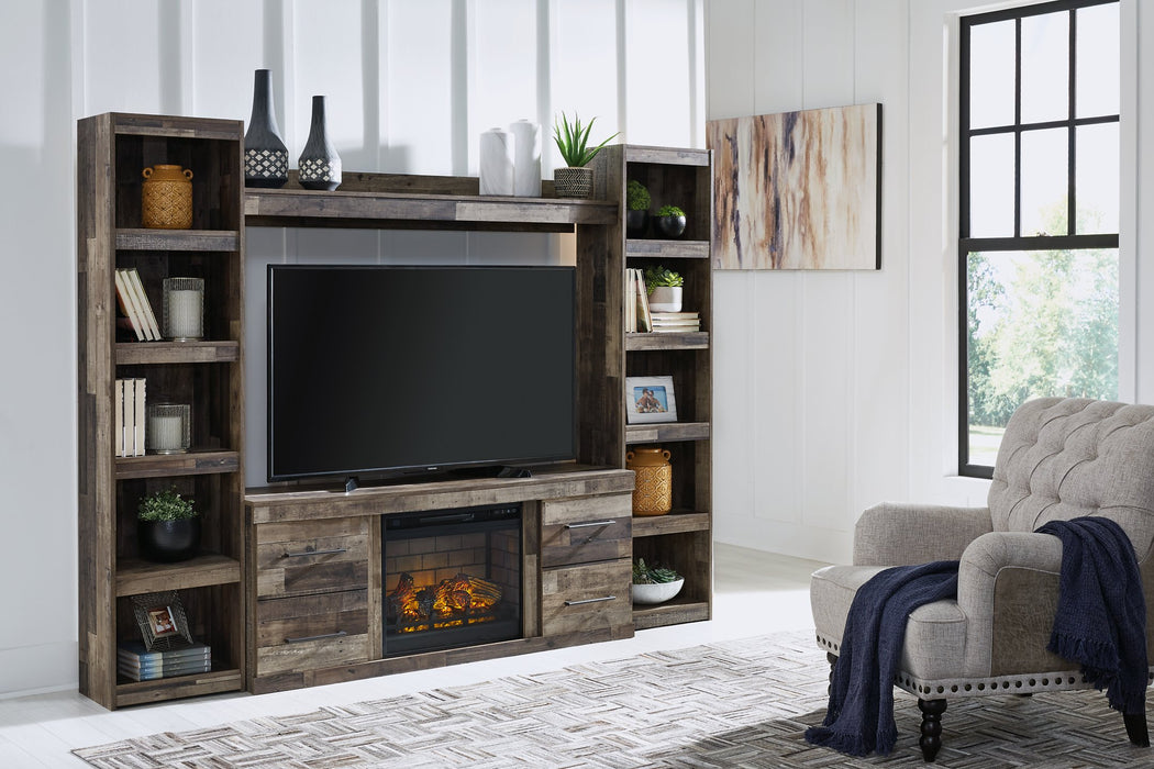 Derekson 4-Piece Entertainment Center with Electric Fireplace - Affordable Home Luxury